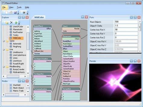 Plane9 studio.  It includes a powerful node-based editor for creating and De...