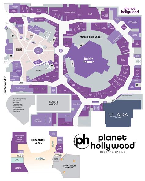planet hollywood resort casino property map