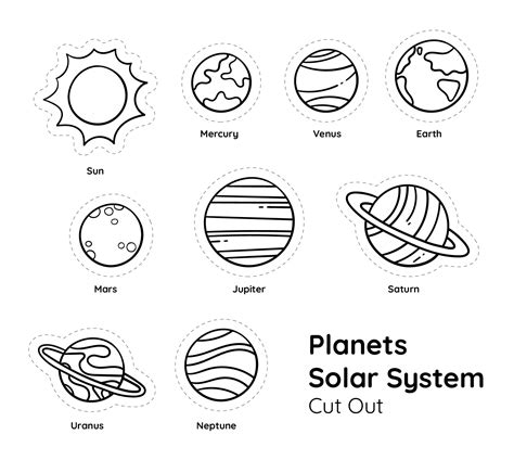 Planets Cutouts Solar System Crafts Solar System Coloring Pages Solar System