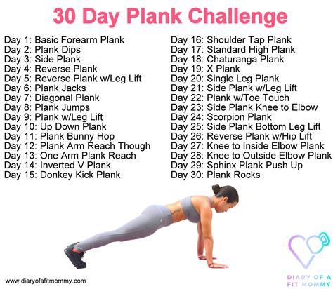 Plank challenge 30 days. 30 Day Plank Challenge for Toned, Flat Abs and Core Strength . We’ll be doing 6 different plank exercises, daily for 4 weeks. There are 7 different plank options we’ll be rotating throughout the … 