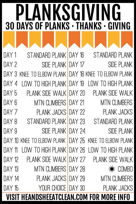 Planksgiving Calendar