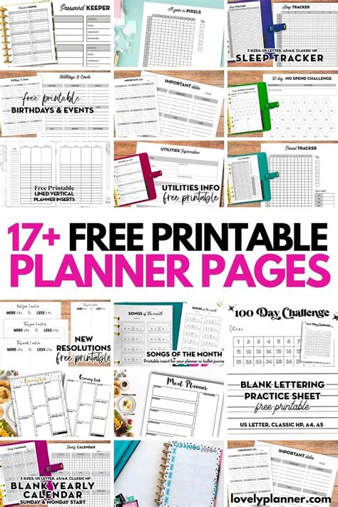 Planner Pages Free Printable