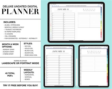 Planner Template For Notability