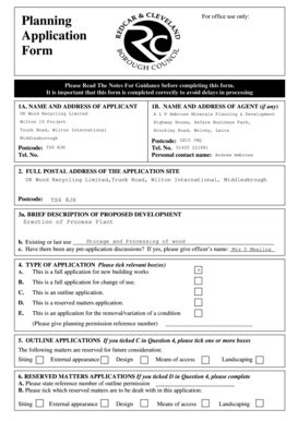 Planning forms and validation checklist Redcar and Cleveland ...