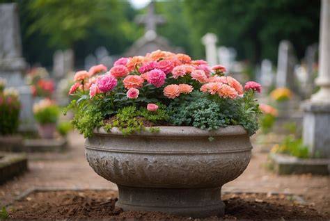 Plant for grave.  Caring for Potted Plants on Graves Proper maintenance is Fi...