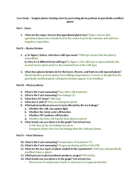 Plants Tougher Case Study Answers