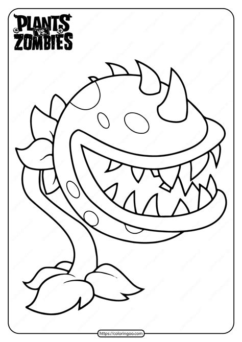 Plants vs Zombies Chomper Pdf Coloring Page