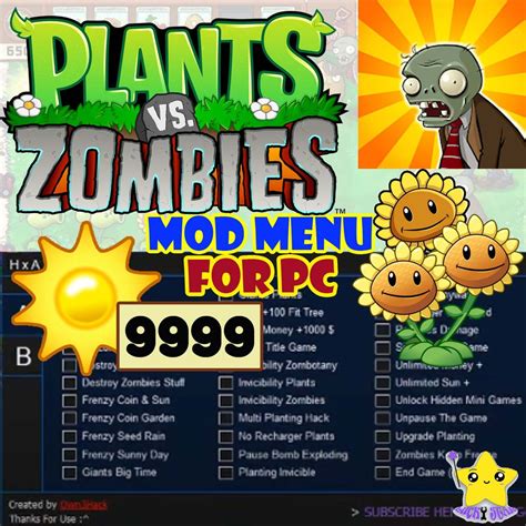 Plants vs Zombies Hack Cheat PC Mod Menu [Download]