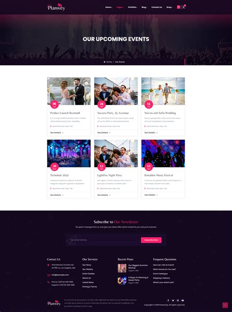 Planwey Event Planner Celebrations Management Html Template By Themetechmount