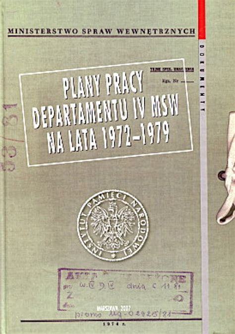 Plany pracy departamentu iv msw na lata 1972 1979. - Dyno mill multi lab operation manual.