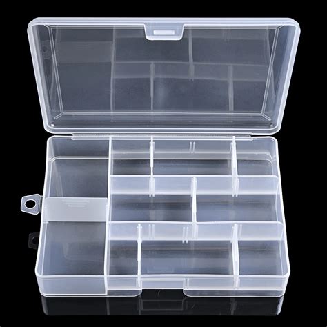 Plastic Tackle Box Removable Dividers, QUEFE 2 Pack 36 Grids Clear