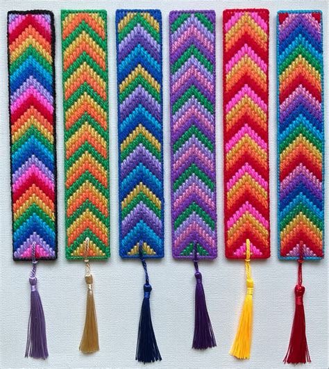 Plastic canvas bookmarks
