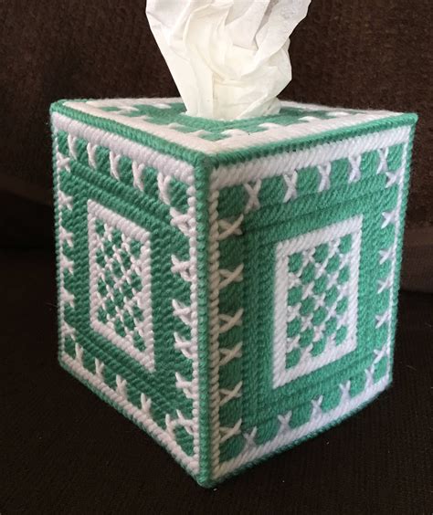 Plastic canvas tissue box in 2023 Plastic canvas tissue boxes