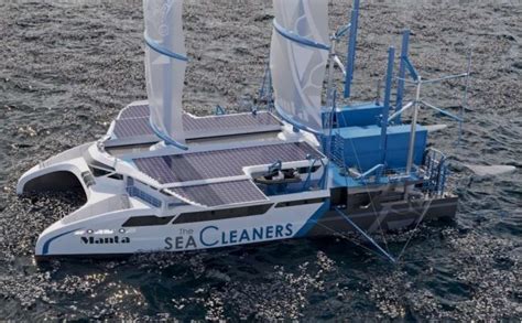 Plastic catamaran boat.  Perfect Presented by The SeaCleaners and French adventur...