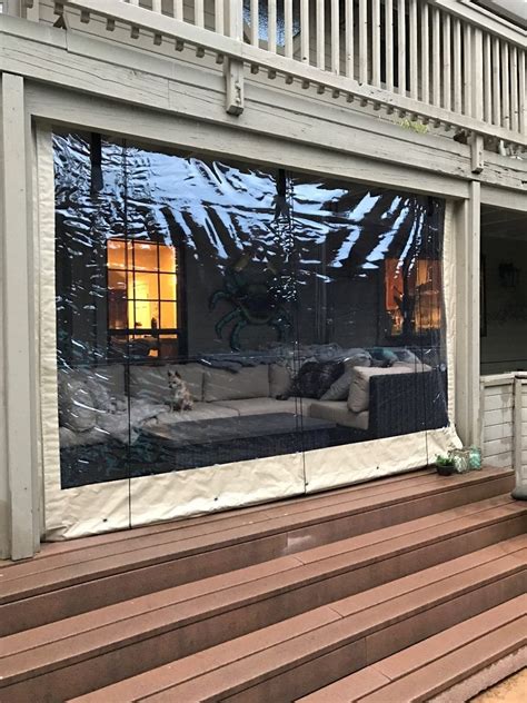 Plastic patio curtains. Protect your porch or patio from old wind, rain, snow or spring pollen with custom-made Clear Vinyl Plastic Enclosures. Used in conjunction with a space heater, our plastic porch enclosures will create a cozy outdoor … 