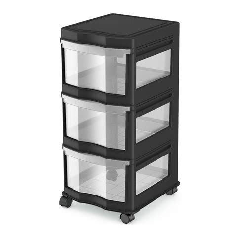 Plastic three drawer storage walmart. IRIS USA Medium 3-Drawer Cart with Organizer Top, White/Clear: Dimensions: 14.25"L x 12.05"W x 25.94"H. IRIS USA Medium 3-Drawer Cart with Organizer Top has 3 deep drawers. Deep drawer measurements are 14'' x 12'' x 7''. Each deep drawer weight capacity is 10 lbs. Built-in organizer top for accessibility; clear drawers to easily identify contents. 