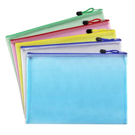 TDHDIKE Mesh Zipper Pouch 30PCS, B6, Waterproof Zipper Bags 8 Sizes 8  Colors Plastic Document Pouch for Organizing School Supplies, Office  Appliances, Home Organize and Travel Storage