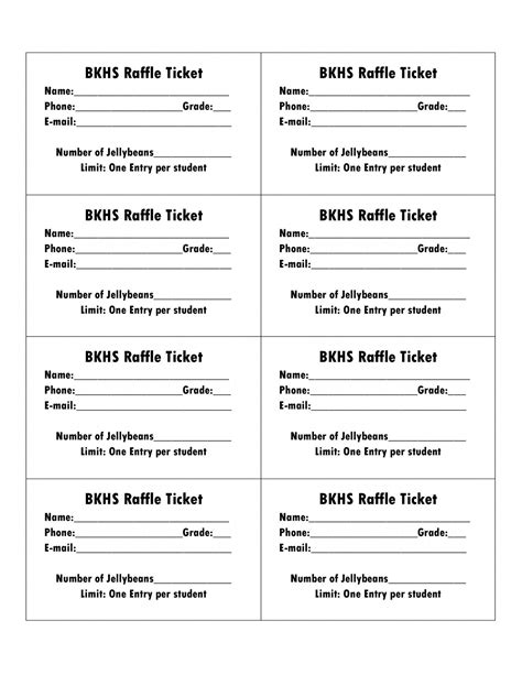 Plate Sale Tickets Template