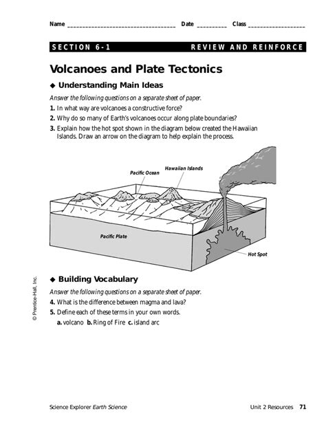 Plate Tectonics Diagram Worksheet Answer Key