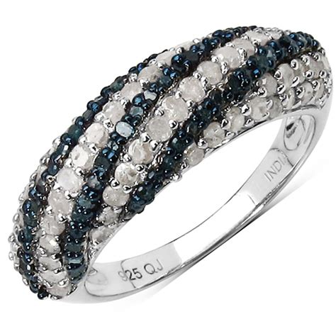 Plated Rhodium 1.25ctw Blue Diamond Ring Jewelry, …