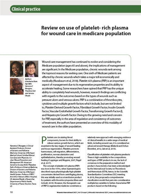 Platelet-Rich Plasma for Wound Care in the Medicare Population