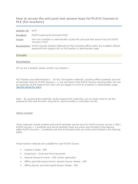 Plato English Learning Answer Iv Environment Key