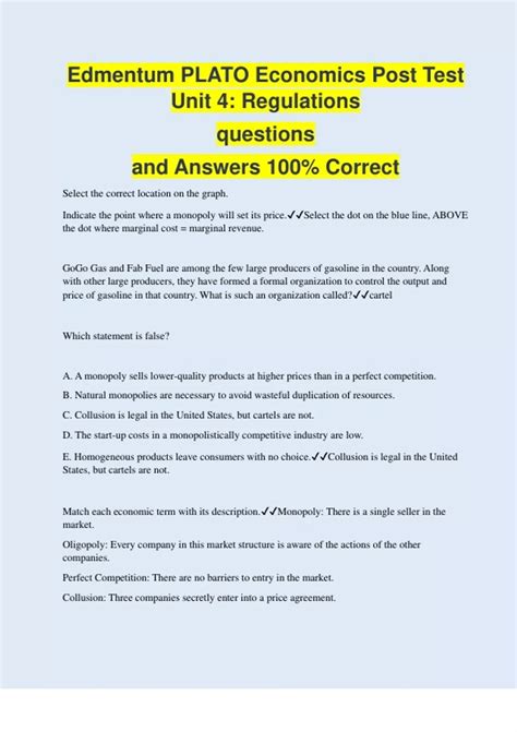 Plato English Test 9 Unit Answers