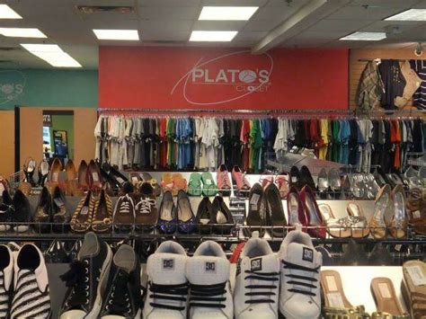 72 reviews of Plato's Closet "I love this place! I got 4 pairs of jeans (sevens, paper denim, etc) for less than $20 a pop. I love the the fact that they only buy new or almost new clothing that has to be within the past years style. True you could go to TJMaxx and get a pair of new Roxy jeans for $25- but I like here where i can buy a pair of Sevens for $17.. 