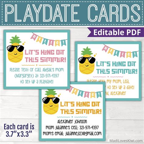 Play Date Card Template