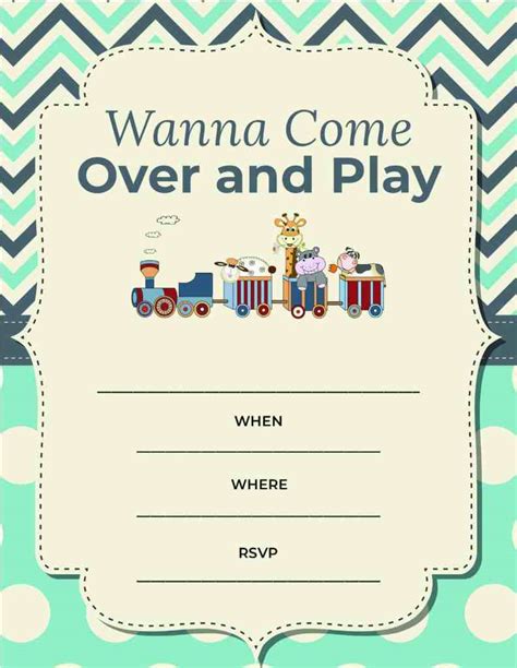 Play Date Invite Template