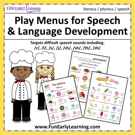 Play Menus For Speech And Language Development