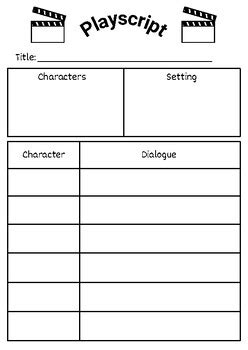 Play Script Template By Exploring Language Arts Tpt