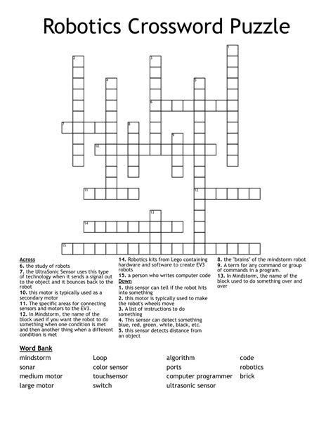 The Crossword Solver found 30 answers to "Robots/184334/", 3 letters crossword clue. The Crossword Solver finds answers to classic crosswords and cryptic crossword puzzles. Enter the length or pattern for better results. Click the answer to find similar crossword clues. Enter a Crossword Clue. A clue is required. Sort by Length .... 