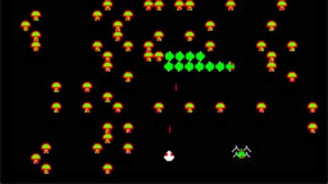 Play centipede. Threatening thumps and evil buzzing fill the air. Something slimy flashes through the mushrooms, closing in on you. Suddenly, glaring eyes and quivering antenna jump right out at you! Sparks fire from your magic wand again and again destroying the Centipede before its diminishing body can grow new heads. 