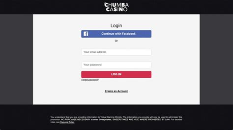 Login. Continue with Facebook. Or. Forgot password? Create an Account. Play at Chumba Casino. Fun & Free Social Casino Gaming with free Sweeps Coins which can be legally redeemed in most US states. Real Fun.. 
