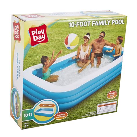 Play day family pool. 10 days ago I'm reviewing the wall Mart Play Day Pool. The pool is 10ft very durable has 