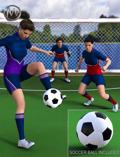 Playing Soccer Poses and Prop for Genesis 3 and 8