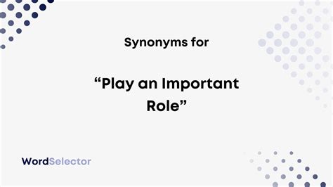Synonyms for Playing Key Role (other words and phrases for Playing Key Role). Synonyms for Playing key role. 15 other terms for playing key role- words and phrases with similar meaning. Lists. synonyms. antonyms. definitions. sentences. thesaurus. Tags. important. leading. main. suggest new. stellar role