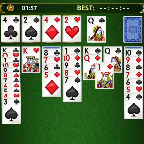 Golf Solitaire has three basic piles that you use to play the game: Tableau: You need to clear all of the cards in the 7 column tableau. Each column has 5 cards, and all cards are face-up and overlapping slightly so you can see the ranks of all the cards in the tableau. Stock pile: The remaining cards are placed face-down and spread out ....
