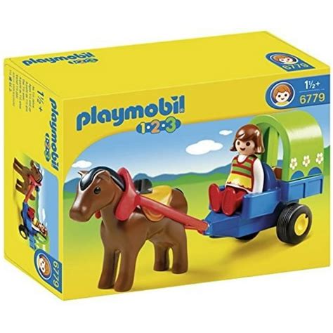 Playmobil 123 Blue Pony Wagon Horse Cart Farm Orchard Part …