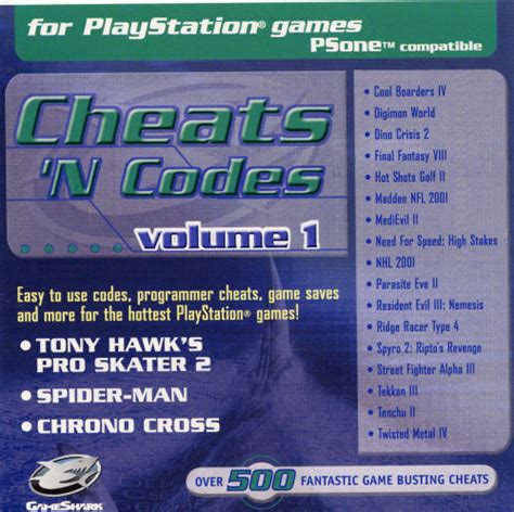 Playstation 1 gameshark codes.  Free 30 day returns if any issues whatso...