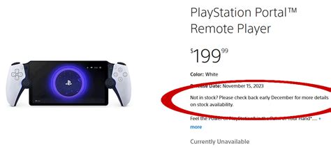 Playstation portal restock. Nov 22, 2023 · The latest PlayStation Portal restock went live on Wednesday, November 22, 2023 for the UK version of PS Direct. However, it was only in stock for under 5 minutes. PS Direct in the US is reporting that more details on stock availability will be coming in ‘ early December .’ 