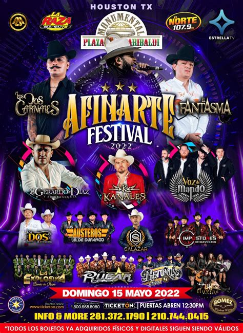 Plaza garibaldi houston eventos 2022. AFINARTE FESTIVAL 2022 Hosted By Los Dos Carnales. Event starts on Sunday, 15 May 2022 and happening at Monumental Plaza Garibaldi, Houston, TX. Register or Buy Tickets, Price information. 