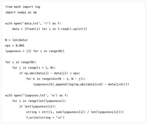 Please A Python Code For Estimation Of Lyapunov Exponent