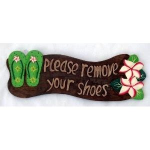 Please Remove Your Shoes Wood Sign with Flip Flops Tropical …