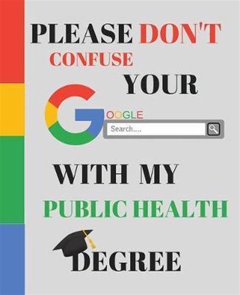 Download Please Dont Confuse Your Google Search With My Public Health Degree Appreciate That Degree Holder Graduate With This Custom Book  120 Pages Ruled Notebook Gift By Graduate Gift