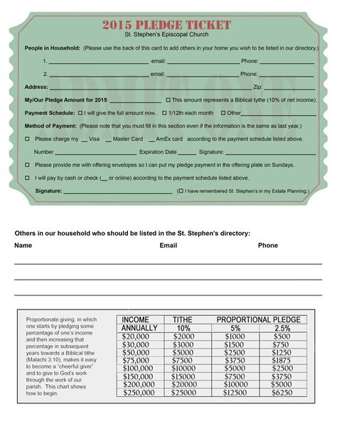 Pledge Card Examples Calep.midnightpig.co within Church Pledge Card