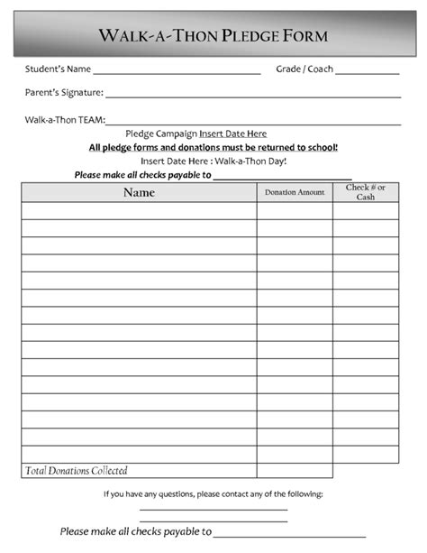 Pledge Sheet
