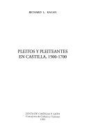 Pleitos y pleiteantes en castilla, 1500 1700. - Advies hoger onderwijs en onderzoek plan (hoop).