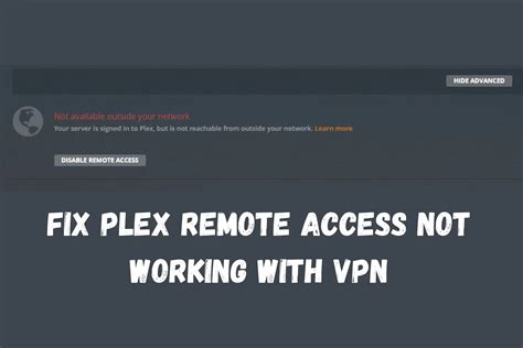 Plex remote access not working. Remote Access not working . Help I am trying to enable remote access on my Plex server and it never went live, i get the green message when i enable it for couple of seconds, then it says not available in red. The server is on windows 10 PC that is connected directly to the modem/router with a cable, and it is working fine on local network ... 